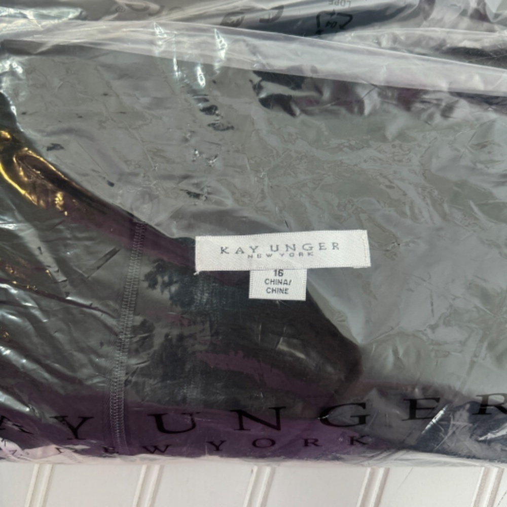 NEW SEALED IN BAG Kay Unger Brynn Midi Dress Size 16 Black - Picture 4 of 9